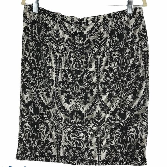 Forever 21 Black Tan Hi-Lo Pencil Skirt Women's Size Large - Picture 2 of 6